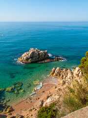 Paseo marítimo desde Calella a Sant Pol de Mar, Barcelona, Catalunya, España.