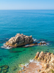 Paseo marítimo desde Calella a Sant Pol de Mar, Barcelona, Catalunya, España.