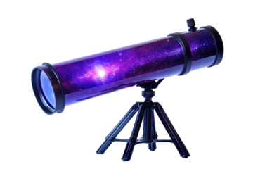 Reflective telescope with a galaxy-themed tube