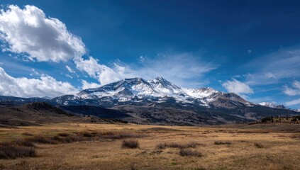 Snowy mountain peak, vast landscape