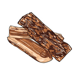 Stacked Firewood Illustration