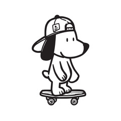 funny cartoon dog illustration 