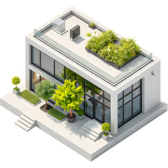 3d isometric house isolated on white background.