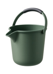 Garden bucket with a built-in spout, made from durable plastic, ideal for watering hard-to-reach plants on apartment terraces.