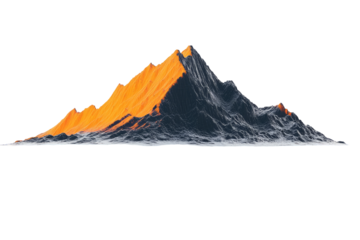 Abstract mountain range, orange peak, dark base