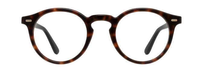 Round tortoiseshell acetate frames with keyhole bridge