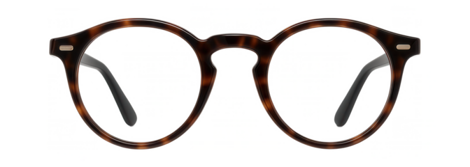 Round tortoiseshell acetate frames with keyhole bridge