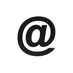 Glossy black at symbol isolated on transparent background