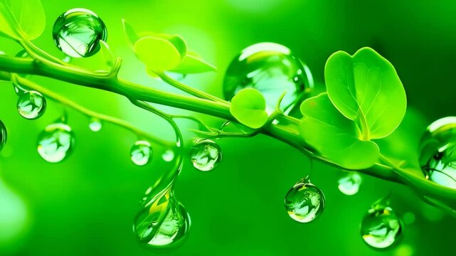 Close up macro shot of beautiful water drops on tropical,leaf,leaves background.abstract detailed foliage.quietly poetic concepts.environmental and ecology.