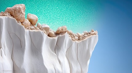Sharp Limestone Ridge Against Turquoise Sky