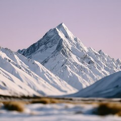 Sharp Snow Rib Patterns on a Mountain Glacier