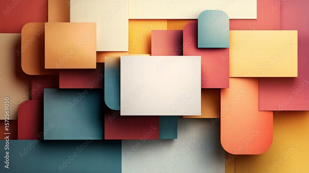 Poster Abstract background showing colorful overlapping shapes with rounded corners