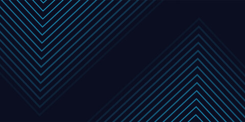 Obraz premium Abstract blue glowing geometric lines on dark background. Modern shiny blue rounded square lines pattern. Futuristic technology concept. Suit for poster, cover, banner, presentation, website, flyer