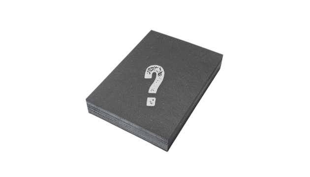 Black question mark paper isolated on solid white