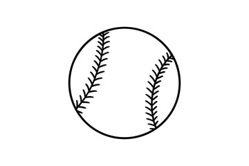 Baseball Ball Outline with Seams Sports Graphic Silhouette