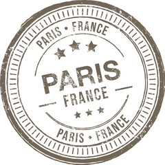 Paris France Rubber Stamp