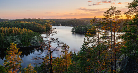 sunrise over the lake