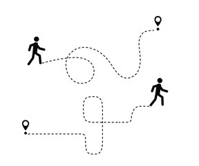 People line path vector design. Transportation and travel concept. People line path vector design. Transportation and travel concept