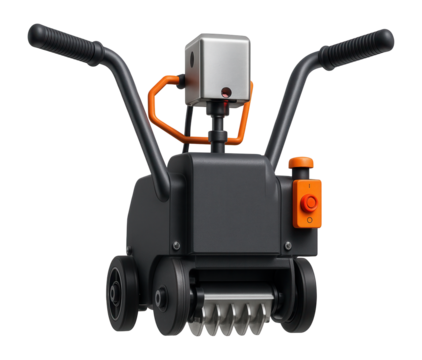 Concrete milling machine with a laser-guided alignment system for accurate surface leveling in high-precision industrial floors.