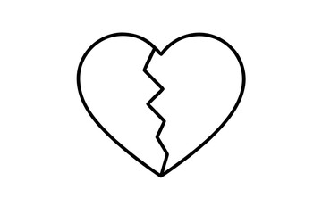 line art Heartbreak silhouette vector illustration