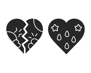 Heartbreak icon silhouette vector illustration
