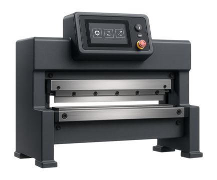 CNC guillotine shear with a customizable control algorithm and data logging capability for an advanced engineering research lab