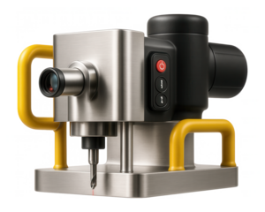 Precision dowel drilling machine with laser alignment guides for detailed joinery tasks.