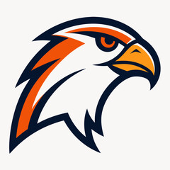 Obraz premium Stylized eagle head logo with orange and navy blue accents