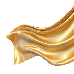 Fototapeta premium Golden fabric drapes elegantly
