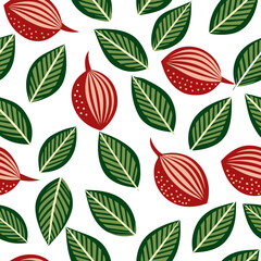 seamless background with leaves