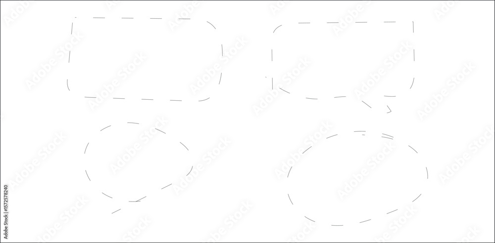 Poster light gray dashed hand-drawn speech bubbles on transparent background – abstract empty chat balloon 