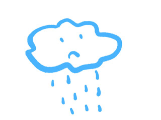 cloud with rain, A set of summer illustrations, cute hand drawn stickers