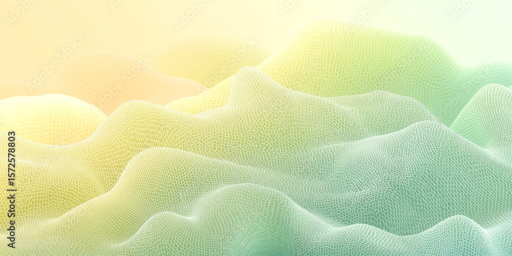 Poster minimalist abstract background with gentle wave texture in pale yellow and soft lemon gradient
