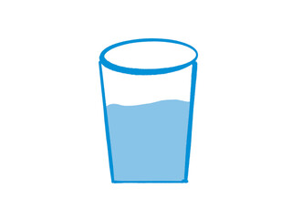 glass of water, A set of summer illustrations, cute hand drawn stickers