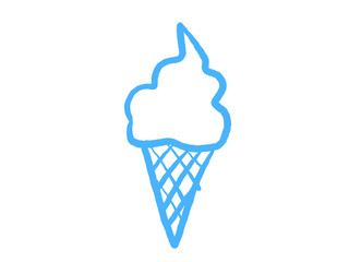 ice cream cone, A set of summer illustrations ,cute hand drawn stickers