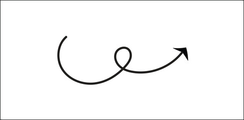arrow,curve,black modern  organic motion design vector graphic for decoration