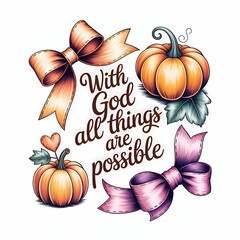 Inspirational autumn design featuring pumpkins and bows for a cozy fall atmosphere Generative AI