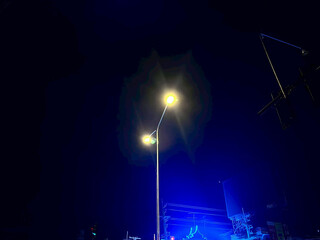wind turbine at night