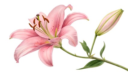 Fototapeta premium gloriosa superba exotic flower watercolor