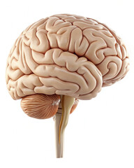 Human brain nerves  on white background 