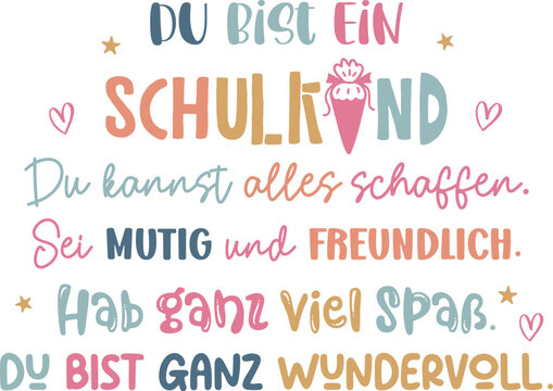 Deutsche Plotterdatei Einschulung, Schulkind , Schulanfang, Schulstart ,Einschulung Geschenk.
