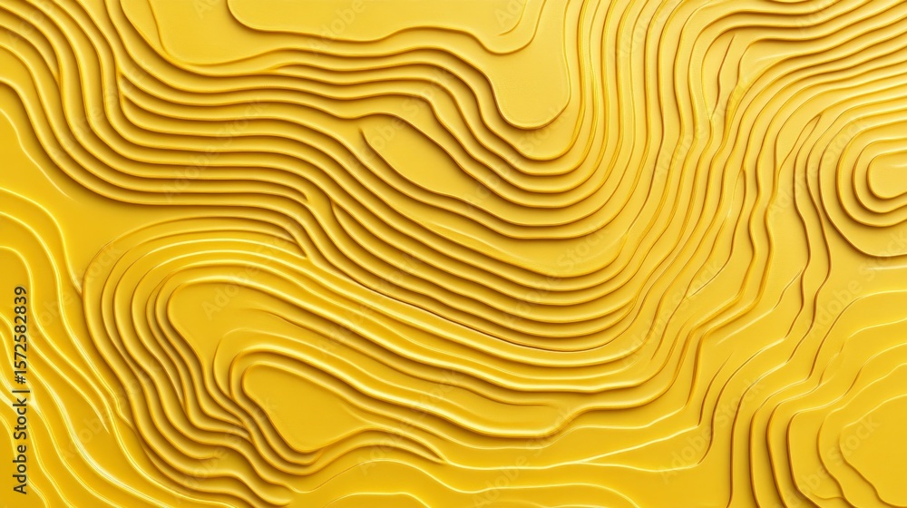 Poster golden waves converging an abstract topography backdrop with seamless lines and textured elevation