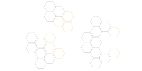 Geometric Elegance: Hexagonal Pattern Background.A group of hexagons are arranged in rows.