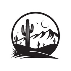 desert vector silhouette clip art logo design illustration