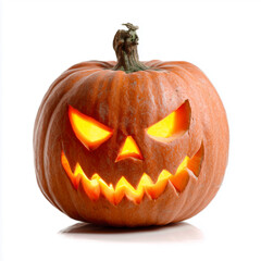 Carved Pumpkin With Glowing Evil Face