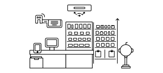 furniture icons set Clean Stroke Vector Icons of Digital Emergency Alert and Response System
