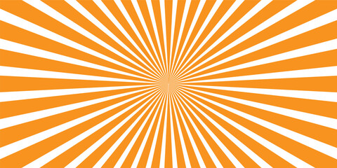 Vector Abstract orange sun rays and sunburst,Vector illustration. Sun beam ray sunburst pattern background. Retro bright backdrop.