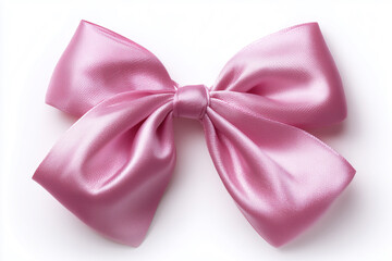 Neatly Tied Pink Bow With Wide Tails
