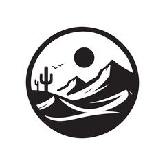 desert vector silhouette clip art logo design illustration