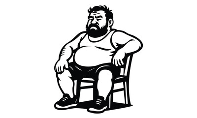 Classic Dad Bod sit in the chair vector design